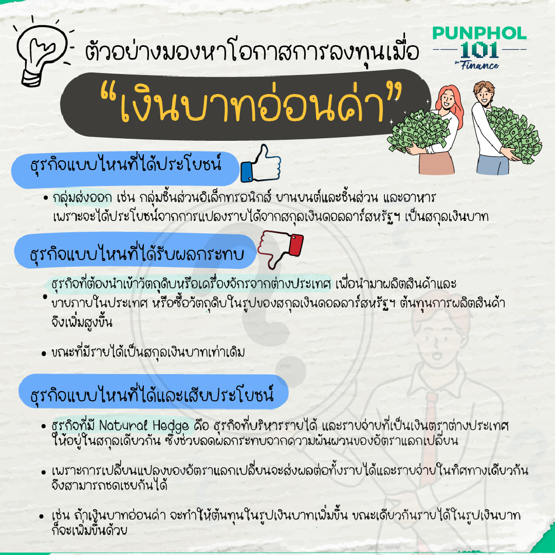 โอกาสการลงทุนเมื่อเงินบาทอ่อนค่า #Punphol101